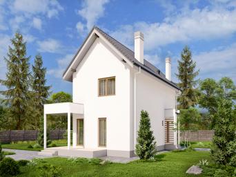 Двухэтажный дом с террасой