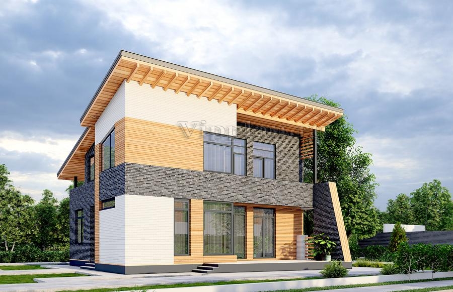 Двухэтажный дом с террасой, кабинетом и просторной гостиной